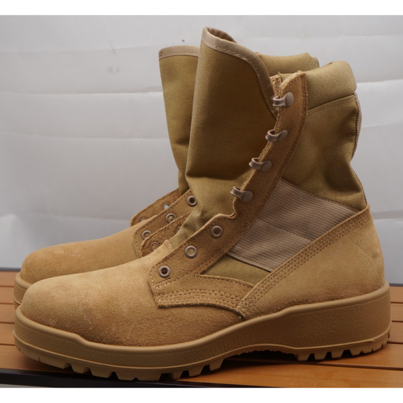 Hot Weather Army Steel toe Combat 10.5 Wide Coyote Tan Vibram Military USA - Picture 1 of 8